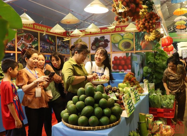 Người dân tham quan gian hàng tại Tuần lễ tôn vinh trái cây và Chợ phiên nông nghiệp đô thị Tây Nam vào tháng 6.2022. Nguồn: ITN 